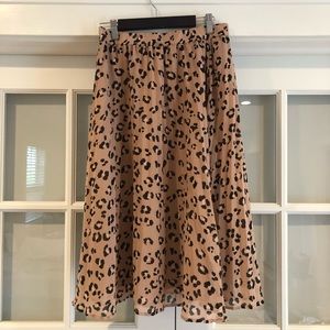 Mid length cheetah skirt